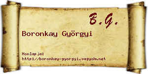 Boronkay Györgyi névjegykártya
