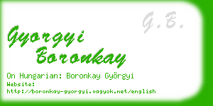 gyorgyi boronkay business card