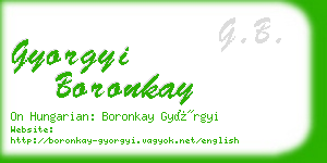 gyorgyi boronkay business card